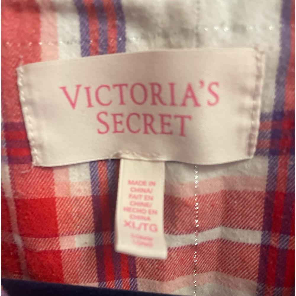 XL Victoria’s Secret Pajama Top, Red & White‎ plaid, Top only - Picture 3 of 3